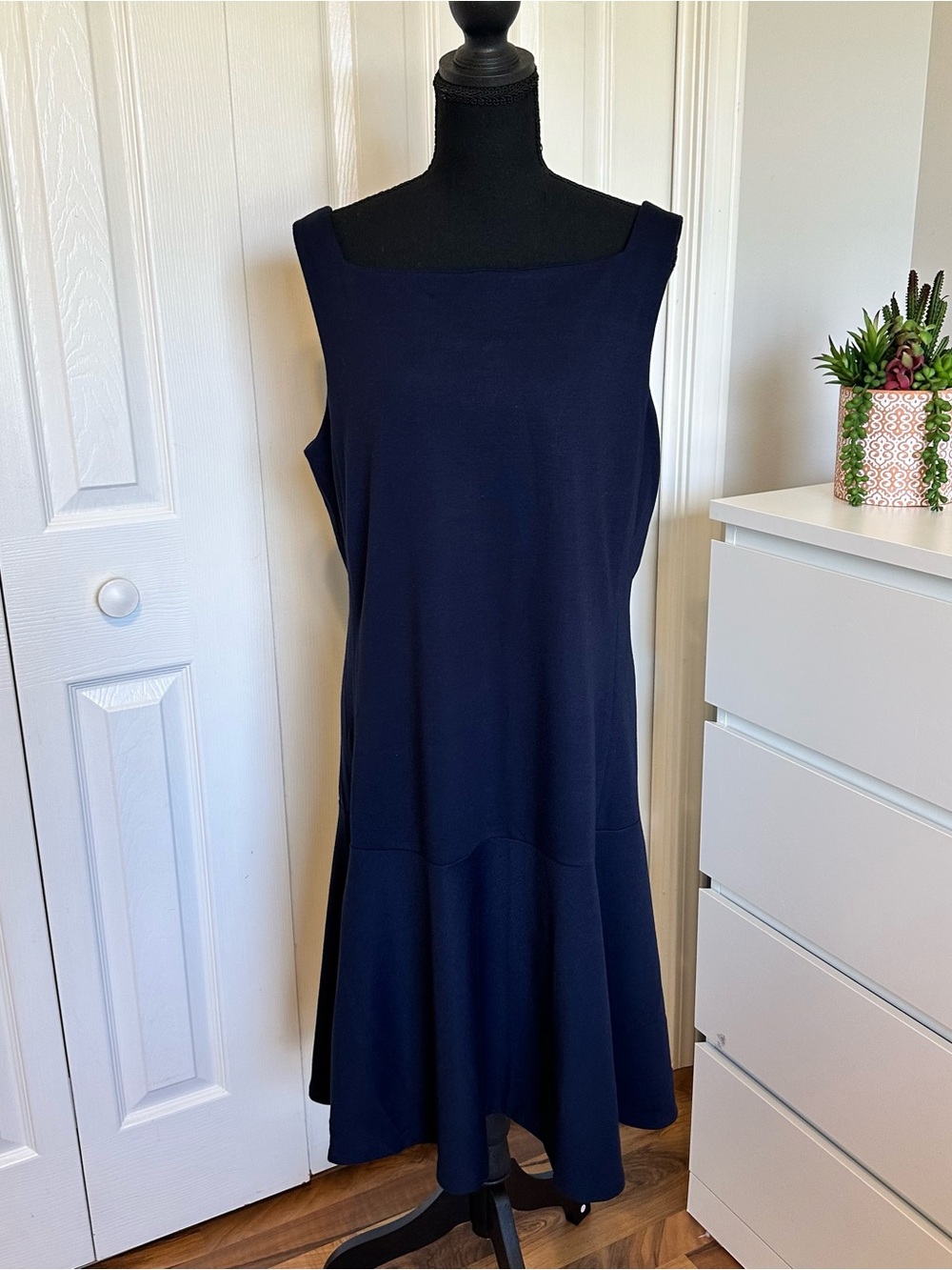 Ralph Lauren Sport Dark Navy Sleeveless Midi Dress Size XL Vintage Women’s NWT